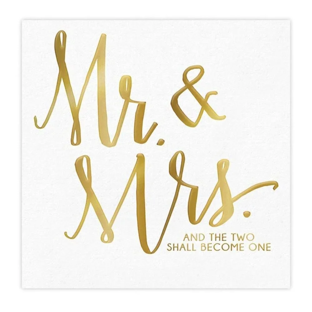 Paper Napkins Mr. & Mrs. lot of 3 packs of 20 / 60 total Wedding NIP